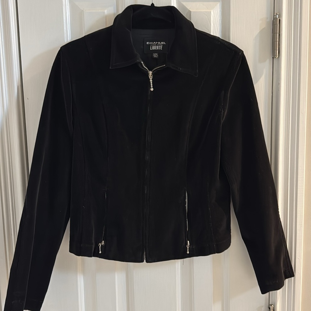 Emanuel Ungaro Liberte Vintage Black Corduroy Zipper Jacket